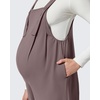 image:imageG4Free ShiftReady Maternity Overalls Adjustable Strap Overalls Pregnancy Jumpsuits Wide Leg Pants with PocketsTaupe