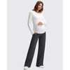 image:imageG4Free ShiftReady Maternity Pants with Pockets Casual Over The Belly Pregnancy Wide Leg Daily TrousersBlack