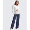 image:imageG4Free ShiftReady Maternity Pants with Pockets Casual Over The Belly Pregnancy Wide Leg Daily TrousersDark Navy