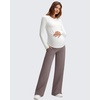 image:imageG4Free ShiftReady Maternity Pants with Pockets Casual Over The Belly Pregnancy Wide Leg Daily TrousersTaupe