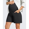 image:imageG4Free ShiftReady Maternity Work Shorts with Pockets Over The Belly Pregnancy Summer Office ClothesBlack