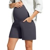 image:imageG4Free ShiftReady Maternity Work Shorts with Pockets Over The Belly Pregnancy Summer Office ClothesDark Gray