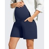 image:imageG4Free ShiftReady Maternity Work Shorts with Pockets Over The Belly Pregnancy Summer Office ClothesDark Navy