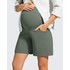 image:imageG4Free ShiftReady Maternity Work Shorts with Pockets Over The Belly Pregnancy Summer Office ClothesGray Sage