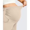 image:imageG4Free ShiftReady Maternity Work Shorts with Pockets Over The Belly Pregnancy Summer Office ClothesLight Khaki