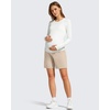 image:imageG4Free ShiftReady Maternity Work Shorts with Pockets Over The Belly Pregnancy Summer Office ClothesLight Khaki
