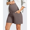 image:imageG4Free ShiftReady Maternity Work Shorts with Pockets Over The Belly Pregnancy Summer Office ClothesTaupe
