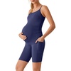 image:imageG4Free BareFeel Built in Bra Maternity Romper Smart Back Opening Pregnancy Jumpsuit with Pockets Workout CasualRoyal Blue