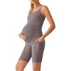 image:imageG4Free BareFeel Built in Bra Maternity Romper Smart Back Opening Pregnancy Jumpsuit with Pockets Workout CasualTaupe