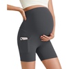 image:imageG4Free Barefeel Maternity Biker Shorts with Pockets Over The Belly Legging Pregnancy Yoga Pants Athletic Workout 5 85Dark Gray