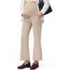 image:imageG4Free EverGoing Maternity Flare Leggings with Pockets Over The Belly Pregnancy Work Ankle Pants 252729Light Khaki