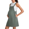 image:imageG4Free EverGoing Maternity Overall Dress Adjustable Straps Pregnancy Jumpsuits Dresses with Pockets Casual WorkGray Sage