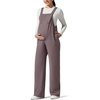 image:imageG4Free ShiftReady Maternity Overalls Adjustable Strap Overalls Pregnancy Jumpsuits Wide Leg Pants with PocketsTaupe