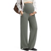 image:imageG4Free ShiftReady Maternity Pants with Pockets Casual Over The Belly Pregnancy Wide Leg Daily TrousersGray Sage