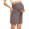 image:imageG4Free ShiftReady Maternity Work Shorts with Pockets Over The Belly Pregnancy Summer Office ClothesTaupe