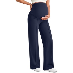 image:imageG4Free EverGoing Maternity Dress Yoga Pants with Pockets Over The Belly Stretchy Work Slack Pregnancy Wide Leg TrousersRoyal Blue