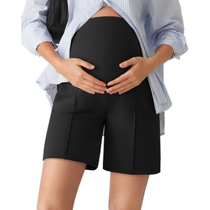 image:imageG4Free EverGoing Maternity Shorts with Pockets Over The Belly Stretchy Pregnancy Casual Workout Activewear 6 10Black