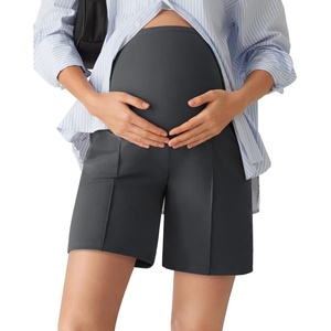 image:imageG4Free EverGoing Maternity Shorts with Pockets Over The Belly Stretchy Pregnancy Casual Workout Activewear 6 10Dark Gray