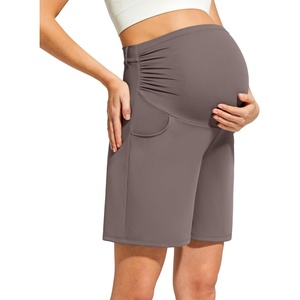 image:imageG4Free ShiftReady Maternity Work Shorts with Pockets Over The Belly Pregnancy Summer Office ClothesTaupe