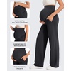 image:imageG4Free EverGoing Maternity Pants Over the Belly Yoga Dress Work Stretchy Lounge Pregnancy Wide Leg Trousers with PocketsBlack