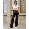 image:imageG4Free EverGoing Maternity Pants Over the Belly Yoga Dress Work Stretchy Lounge Pregnancy Wide Leg Trousers with PocketsBlack
