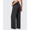 image:imageG4Free EverGoing Maternity Pants Over the Belly Yoga Dress Work Stretchy Lounge Pregnancy Wide Leg Trousers with PocketsCharcoal Heather