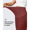 image:imageG4Free EverGoing Maternity Pants Over the Belly Yoga Dress Work Stretchy Lounge Pregnancy Wide Leg Trousers with PocketsDark Burgundy