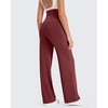 image:imageG4Free EverGoing Maternity Pants Over the Belly Yoga Dress Work Stretchy Lounge Pregnancy Wide Leg Trousers with PocketsDark Burgundy