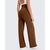 image:imageG4Free EverGoing Maternity Pants Over the Belly Yoga Dress Work Stretchy Lounge Pregnancy Wide Leg Trousers with PocketsDark Coffee