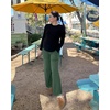 image:imageG4Free EverGoing Maternity Pants Over the Belly Yoga Dress Work Stretchy Lounge Pregnancy Wide Leg Trousers with PocketsDark Forest Green