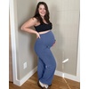 image:imageG4Free EverGoing Maternity Pants Over the Belly Yoga Dress Work Stretchy Lounge Pregnancy Wide Leg Trousers with PocketsDenim Blue