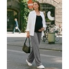 image:imageG4Free EverGoing Maternity Pants Over the Belly Yoga Dress Work Stretchy Lounge Pregnancy Wide Leg Trousers with PocketsGray Heather