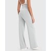 image:imageG4Free EverGoing Maternity Pants Over the Belly Yoga Dress Work Stretchy Lounge Pregnancy Wide Leg Trousers with PocketsLight Gray