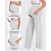 image:imageG4Free EverGoing Maternity Pants Over the Belly Yoga Dress Work Stretchy Lounge Pregnancy Wide Leg Trousers with PocketsLight Gray