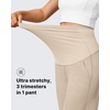 image:imageG4Free EverGoing Maternity Pants Over the Belly Yoga Dress Work Stretchy Lounge Pregnancy Wide Leg Trousers with PocketsLight Khaki