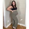 image:imageG4Free EverGoing Maternity Pants Over the Belly Yoga Dress Work Stretchy Lounge Pregnancy Wide Leg Trousers with PocketsMocha Brown