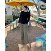 image:imageG4Free EverGoing Maternity Pants Over the Belly Yoga Dress Work Stretchy Lounge Pregnancy Wide Leg Trousers with PocketsMocha Brown