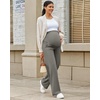 image:imageG4Free EverGoing Maternity Pants Over the Belly Yoga Dress Work Stretchy Lounge Pregnancy Wide Leg Trousers with PocketsMocha Brown