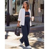 image:imageG4Free EverGoing Maternity Pants Over the Belly Yoga Dress Work Stretchy Lounge Pregnancy Wide Leg Trousers with PocketsNavy Heather