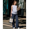 image:imageG4Free EverGoing Maternity Pants Over the Belly Yoga Dress Work Stretchy Lounge Pregnancy Wide Leg Trousers with PocketsNavy Heather
