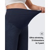image:imageG4Free EverGoing Maternity Pants Over the Belly Yoga Dress Work Stretchy Lounge Pregnancy Wide Leg Trousers with PocketsNavy Heather