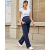 image:imageG4Free EverGoing Maternity Pants Over the Belly Yoga Dress Work Stretchy Lounge Pregnancy Wide Leg Trousers with PocketsRoyal Blue