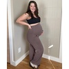 image:imageG4Free EverGoing Maternity Pants Over the Belly Yoga Dress Work Stretchy Lounge Pregnancy Wide Leg Trousers with PocketsTaupe