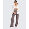 image:imageG4Free EverGoing Maternity Pants Over the Belly Yoga Dress Work Stretchy Lounge Pregnancy Wide Leg Trousers with PocketsTaupe