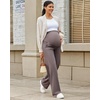 image:imageG4Free EverGoing Maternity Pants Over the Belly Yoga Dress Work Stretchy Lounge Pregnancy Wide Leg Trousers with PocketsTaupe