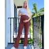image:imageG4Free Womens BareFeel Maternity Flare LeggingsDark Burgundy