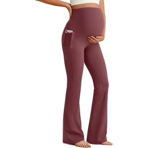 image:imageG4Free Womens BareFeel Maternity Flare LeggingsDark Burgundy