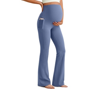 image:imageG4Free Womens BareFeel Maternity Flare LeggingsDenim Blue