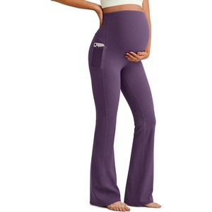 image:imageG4Free Womens BareFeel Maternity Flare LeggingsGrape Purple