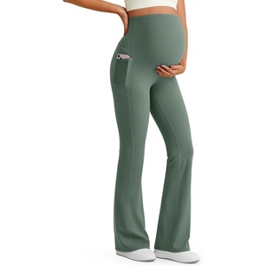 image:imageG4Free Womens BareFeel Maternity Flare LeggingsGray Sage